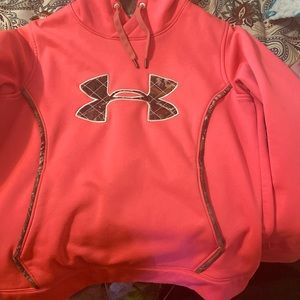 Hot pink with camo under armour sweatshirt like new